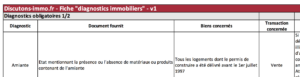 Extrait de la fiche diagnostics immobiliers